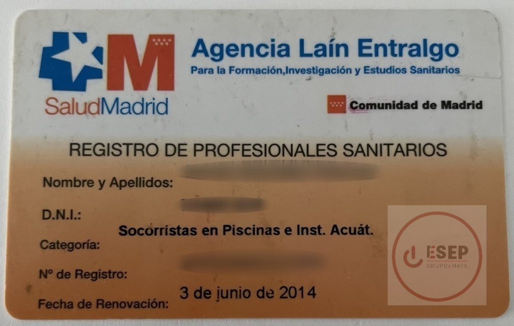 Carnet Socorrista Agencia Pedro Lain Entralgo.