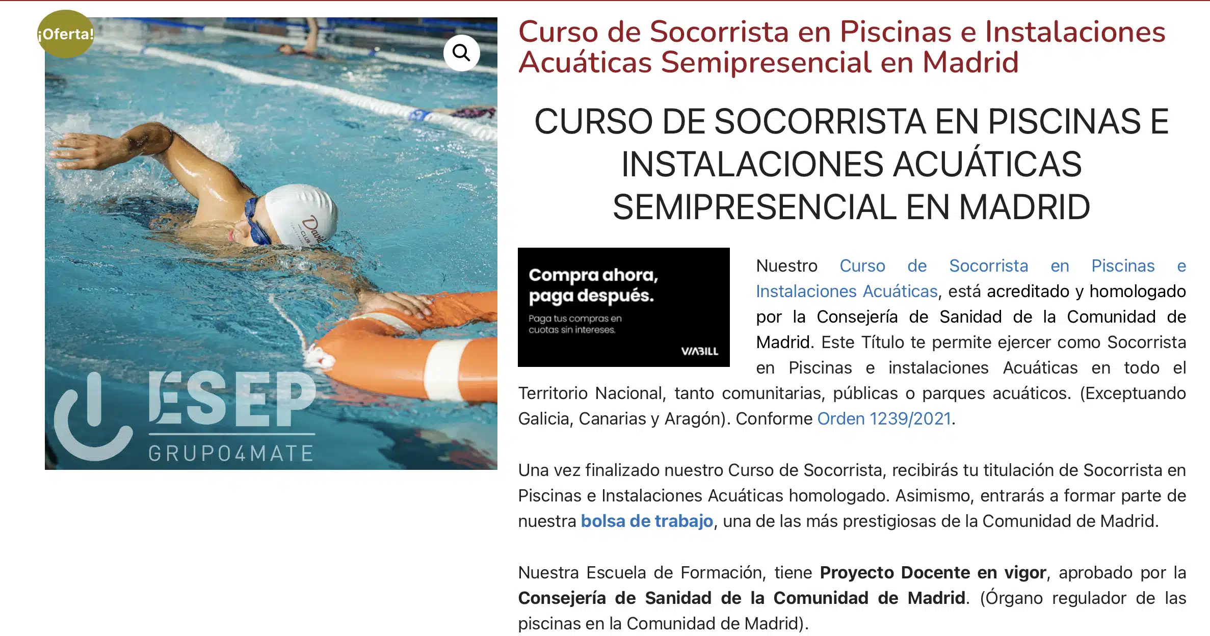 matricúlate en el curso de socorrismo